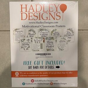 Hadley Designs Motivational Classroom Posters NWT